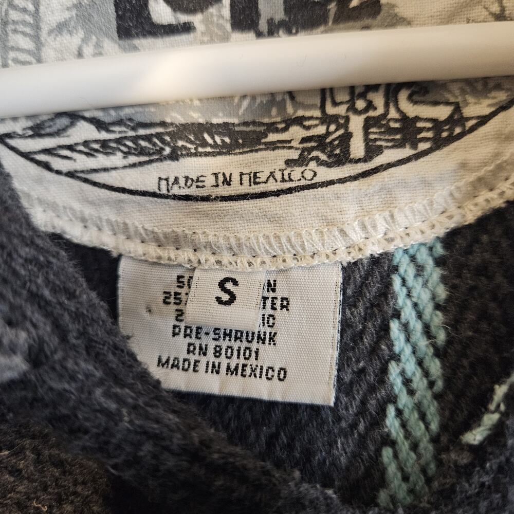 Original Senor Lopez Woven Mexican Baja Hoodie Mexican Surf Pullover Small - Picture 5 of 6